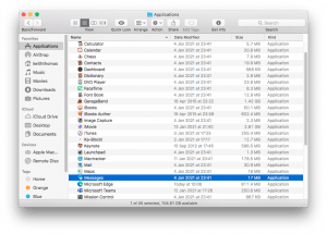 Finder Window showing Apple Messages application