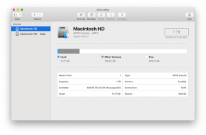 Apple MacOS Disk Utility APFS Volume
