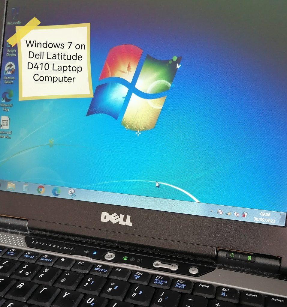 Microsoft Windows 7 on Dell Latitude D410 Laptop Computer